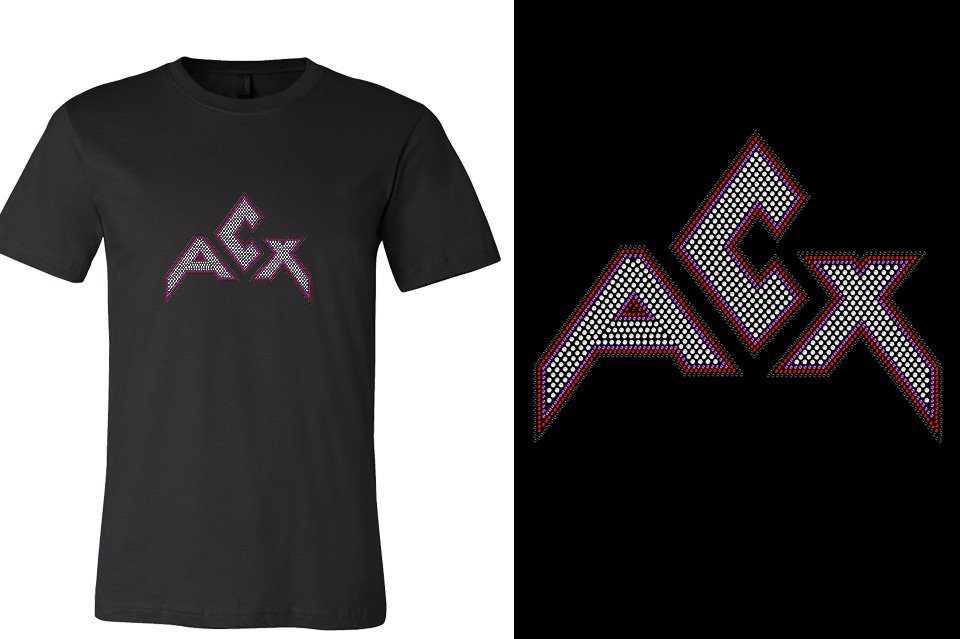 Rhinestones ACX Gym - Red White Purple Black Unisex t-shirt