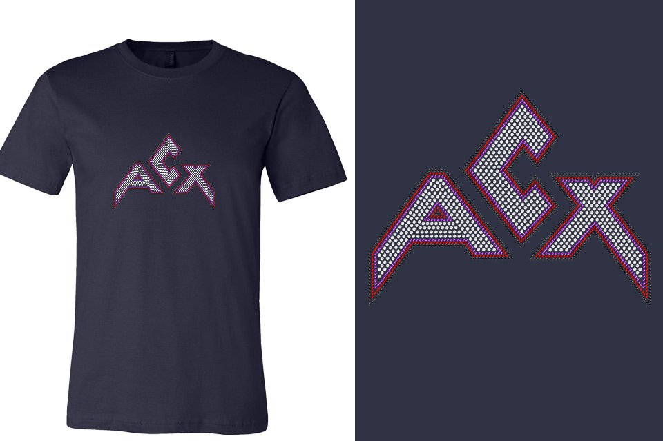 Rhinestones ACX Gym - Red White Purple Black Unisex t-shirt