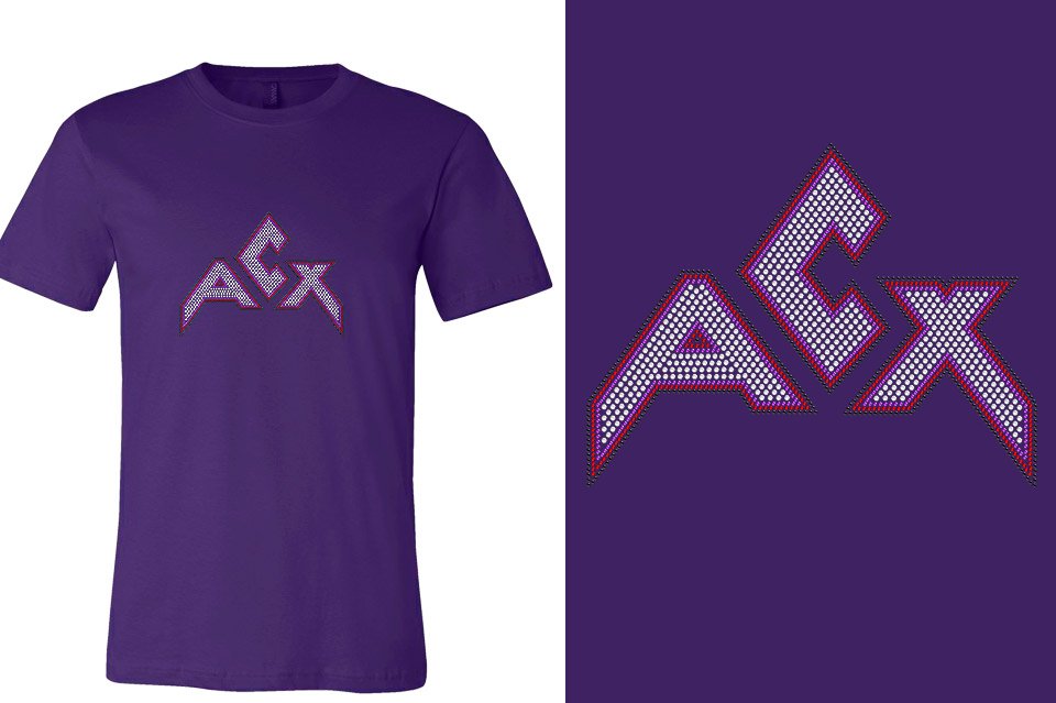 Rhinestones ACX Gym - Red White Purple Black Unisex t-shirt