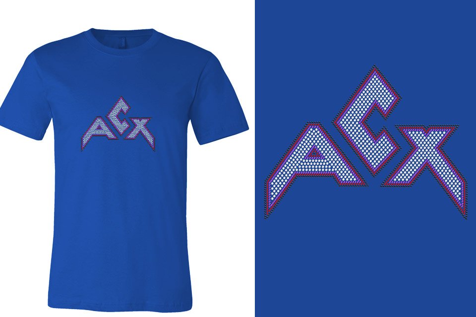 Rhinestones ACX Gym - Red White Purple Black Unisex t-shirt