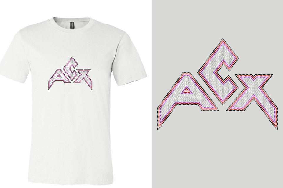 Rhinestones ACX Gym - Red White Purple Black Unisex t-shirt