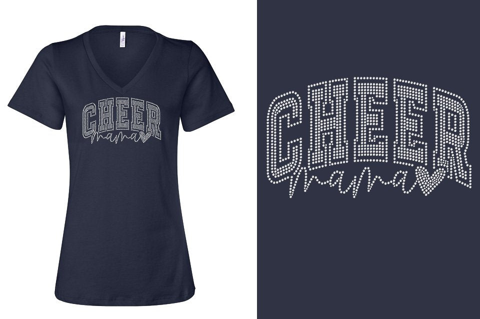 Rhinestones ACX Gym - Cheer Mama Women's Relaxed V-Neck