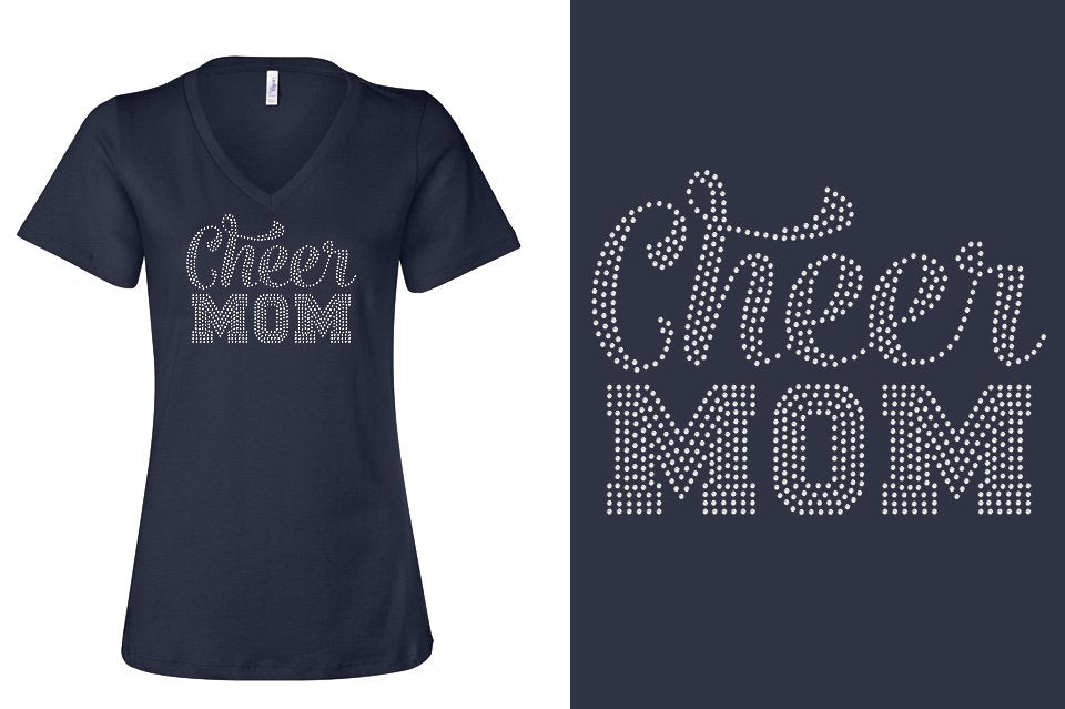 Rhinestones ACX Gym - Cheer Mom Women's Relaxed V-Neck