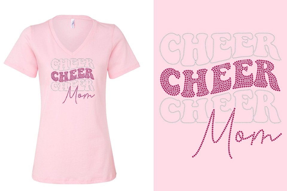 Rhinestones ACX Gym - Cheer Mom Women's Relaxed V-Neck