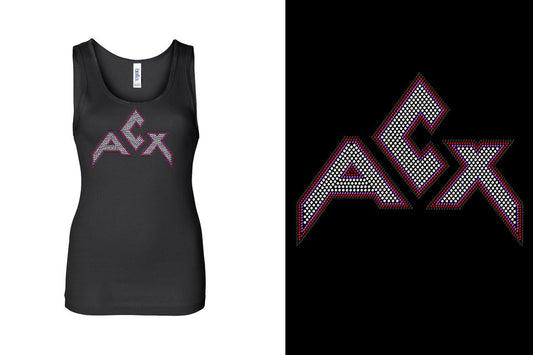 Rhinestones ACX Gym - Red White Purple Black Youth Tank
