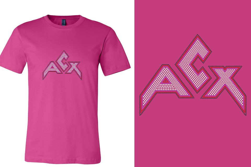 Rhinestones ACX Gym - Red White Purple Black Unisex t-shirt