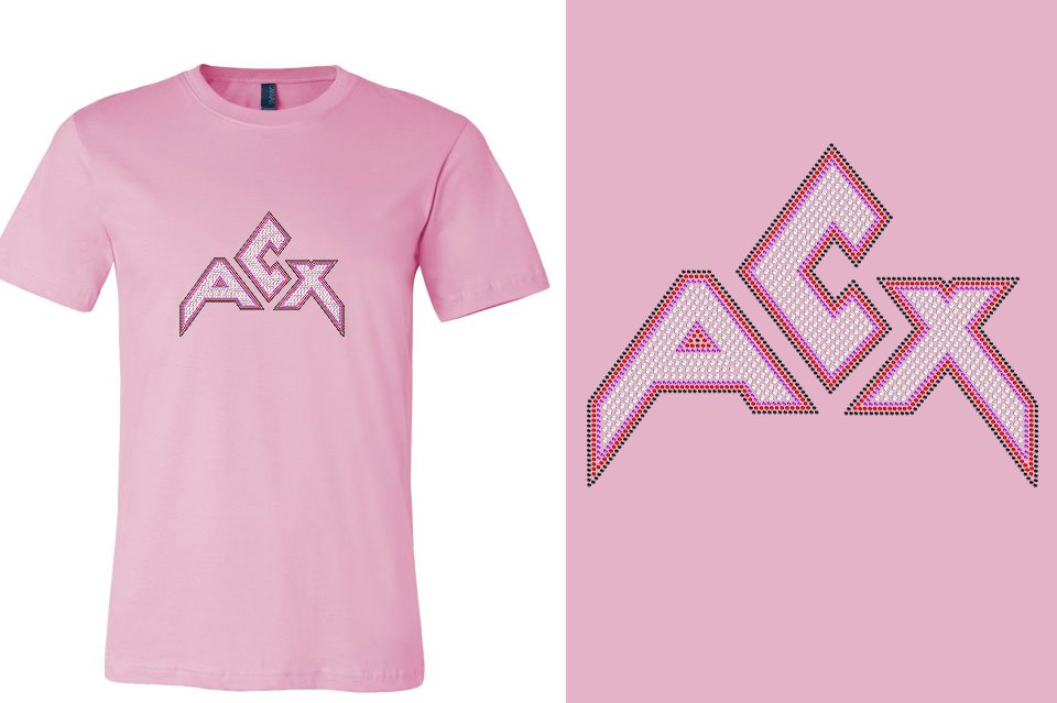 Rhinestones ACX Gym - Red White Purple Black Unisex t-shirt