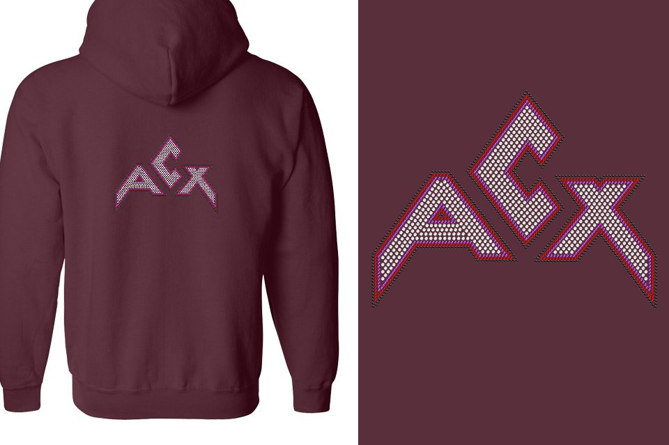Rhinestones ACX Gym - Red White Purple Black Unisex Zip Hoodie
