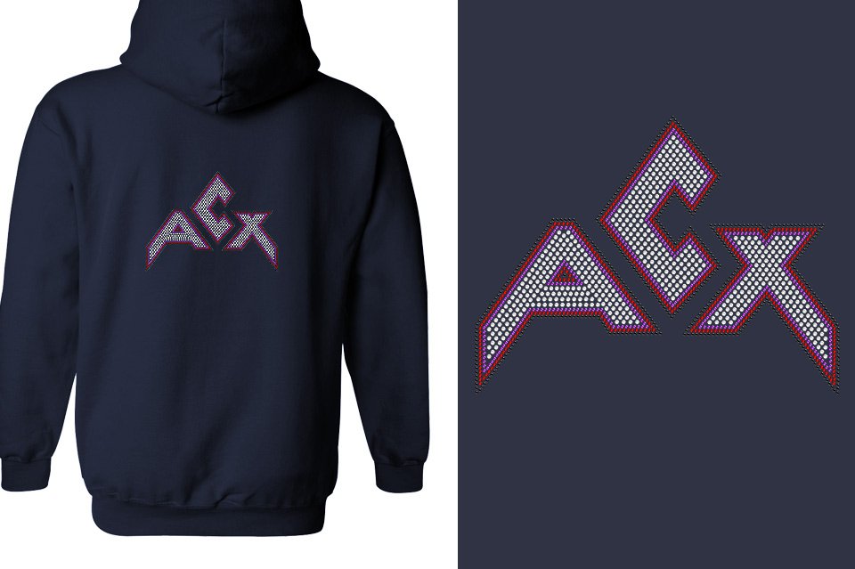 Rhinestones ACX Gym - Red White Purple Black Unisex Zip Hoodie