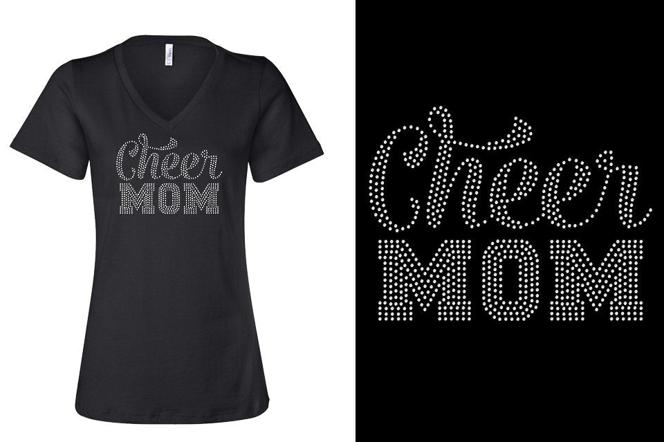Rhinestones ACX Gym - Cheer Mom Women's Relaxed V-Neck