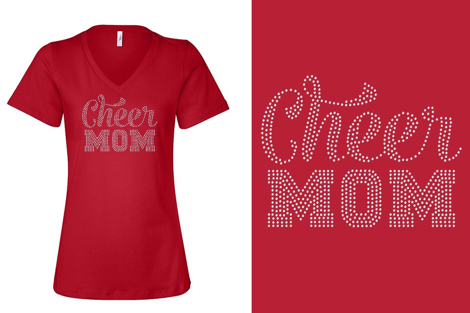 Rhinestones ACX Gym - Cheer Mom Women's Relaxed V-Neck