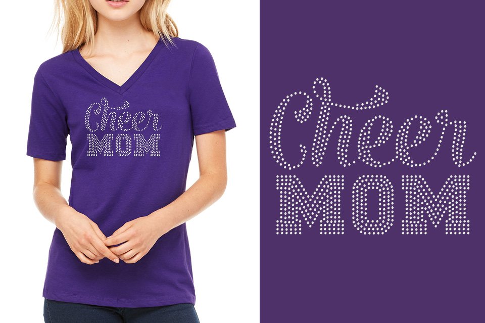Rhinestones ACX Gym - Cheer Mom Women's Relaxed V-Neck