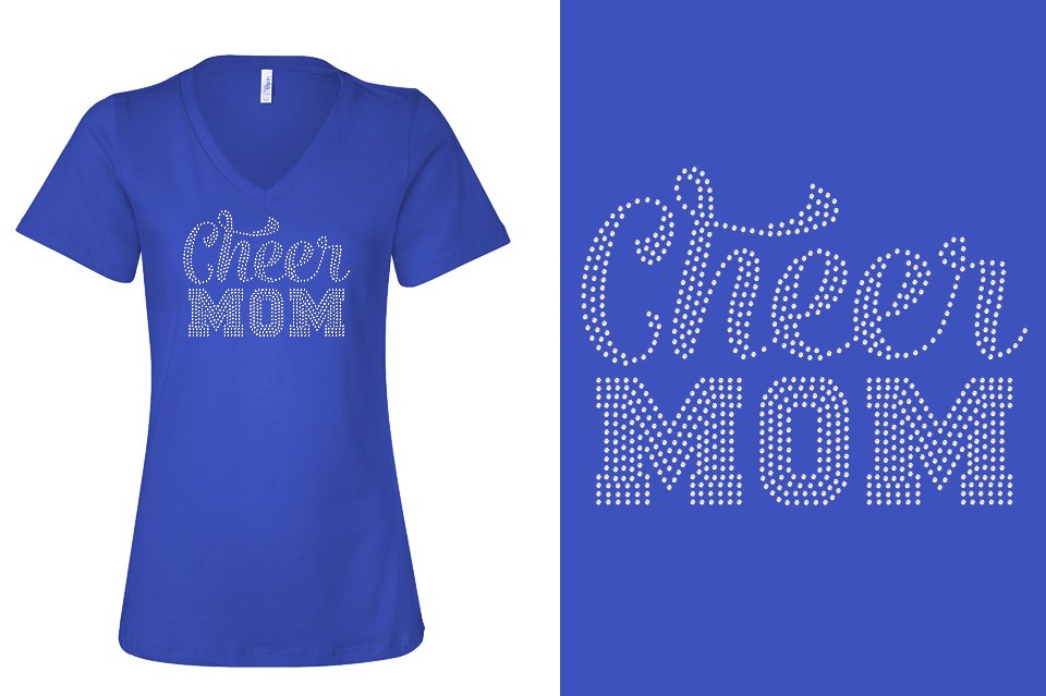 Rhinestones ACX Gym - Cheer Mom Women's Relaxed V-Neck