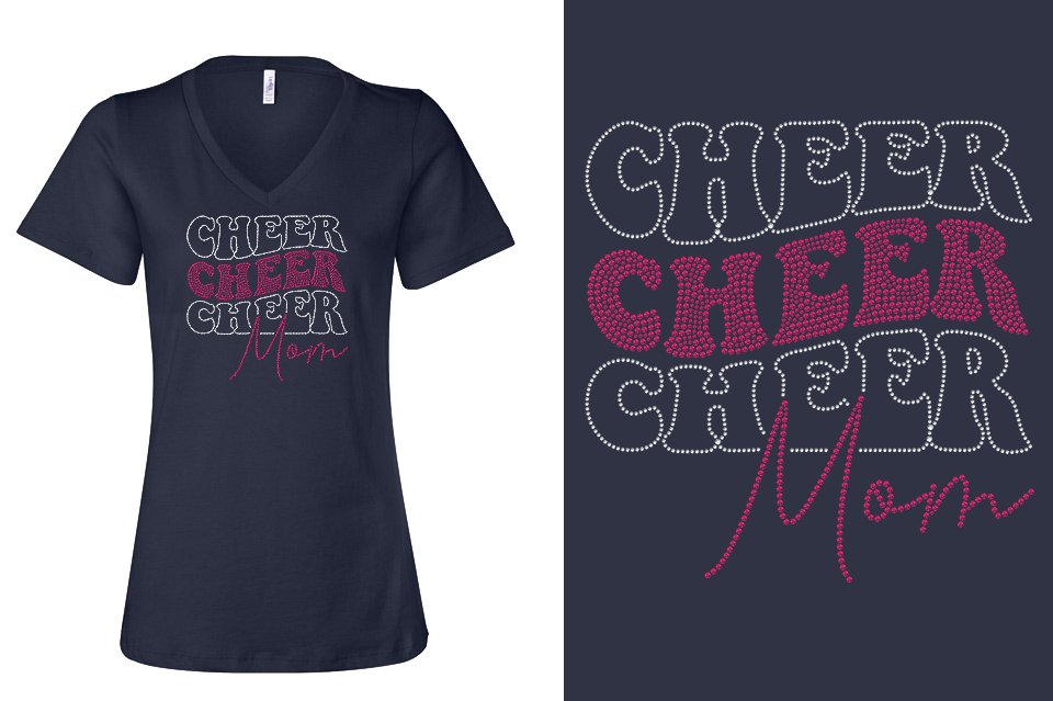 Rhinestones ACX Gym - Cheer Mom Women's Relaxed V-Neck